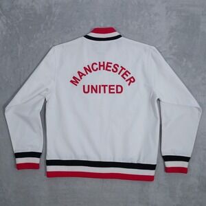 Manchester United 1967/68 Retro Jacket Mens M White Score Draw Football Soccer